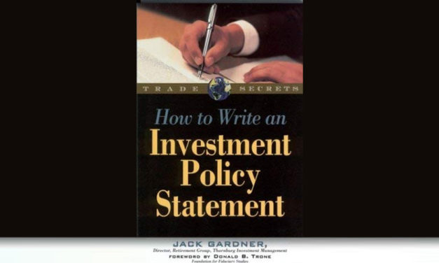 Setting an investment policy – my weekly perspective